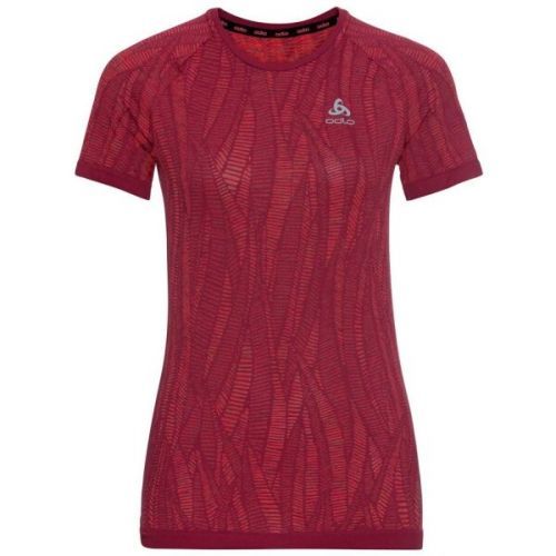 Odlo W BLACKCOMB LIGHT ECO BI TOP CREW NECK S/S Dámské funkční triko, Vínová,Šedá, velikost M