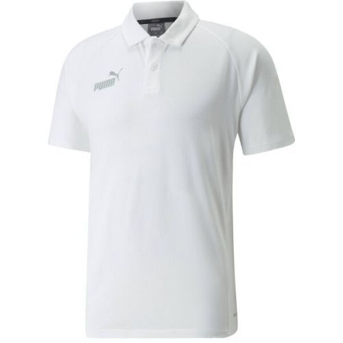 Puma TEAMFINAL CASUALS POLO Pánské triko, Bílá,Stříbrná, velikost XXL
