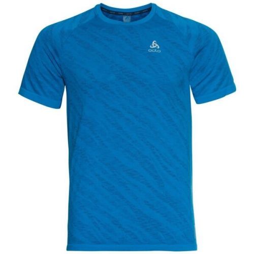 Odlo BLACKCOMB LIGHT ECO BI TOP CREW NECK S/S Pánské funkční triko, Modrá,Šedá, velikost L