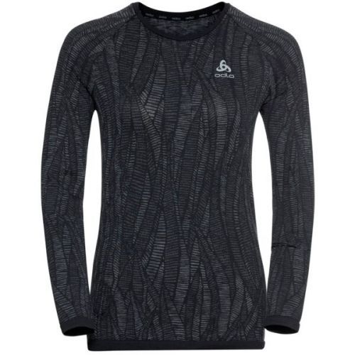 Odlo W BLACKCOMB LIGHT ECO BI TOP CREW NECK L/S Dámské funkční tričko s dlouhým rukávem, Černá,Šedá, velikost XL