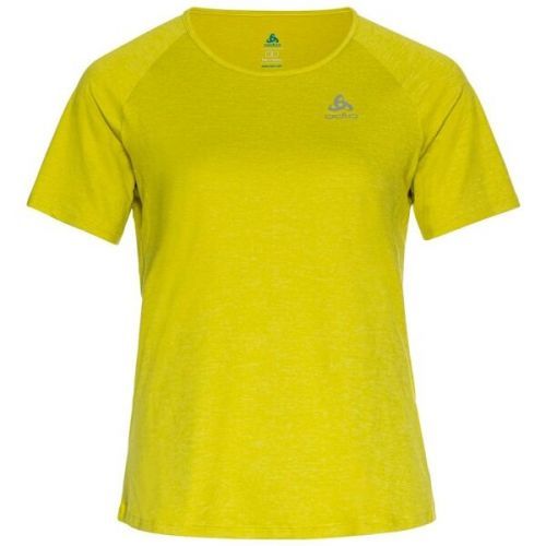 Odlo W RUN EASY 365 T-SHIRT CREW NECK SS Dámské běžecké tričko, Žlutá,Šedá, velikost XS