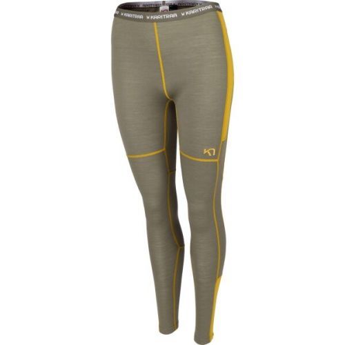 KARI TRAA LAM PANT Dámské legíny, Khaki,Žlutá, velikost L
