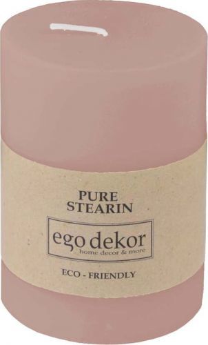 Pudrově růžová svíčka Eco candles by Ego dekor Friendly, doba hoření 37 h