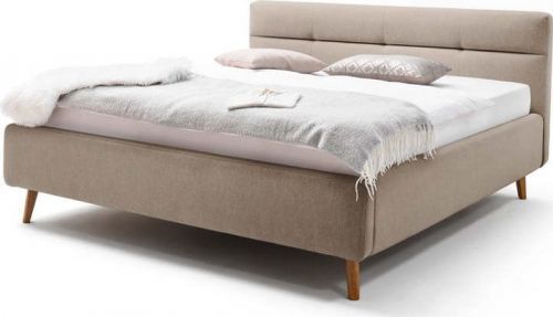 Béžová dvoulůžková postel s roštem a úložným prostorem Meise Möbel Lotte, 160 x 200 cm