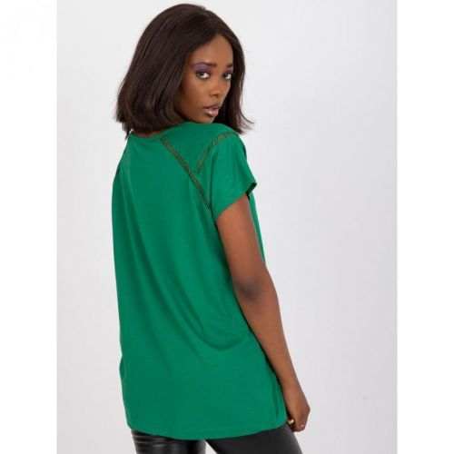 Basic green viscose blouse