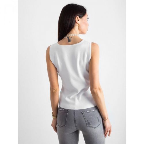 White and blue striped top