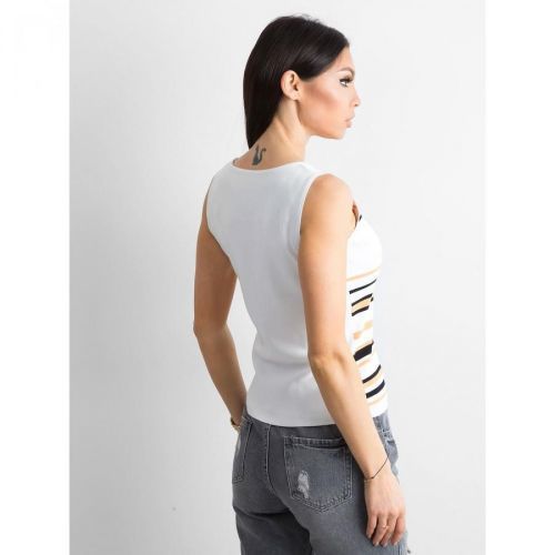 Orange and white striped top