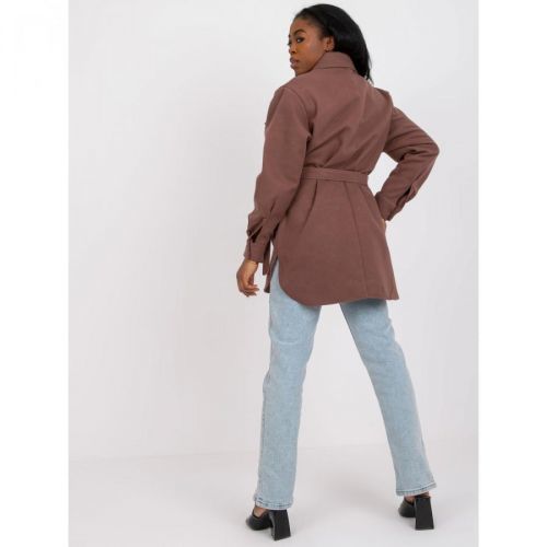 Olesia brown long shirt with a belt