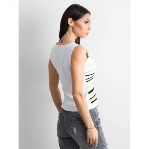 White and green striped top