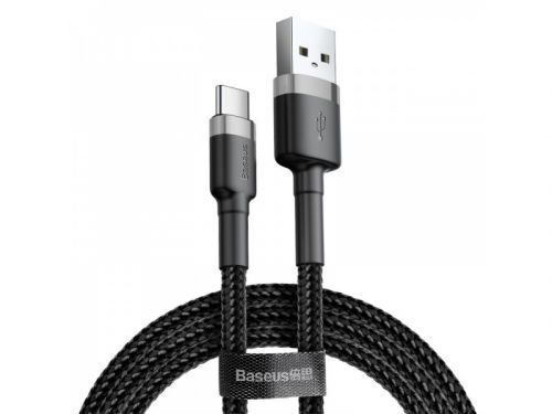 Datový kabel Baseus Cafule Cable USB for Type-C 3A 0.5M, šedá/černá