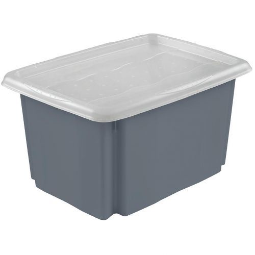 Krabice s víkem 45 l emil&emila šedá