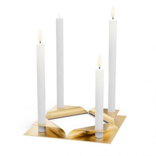 Set svícnů SQUARE CANDLE Höfats zlatý 4 ks