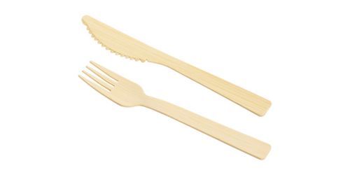 Vidlička a nůž PARTY TIME, bambus, 6 + 6 ks