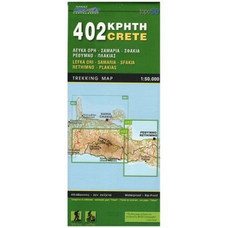 ORAMA 402 Kréta Lefka Ori, Samaria, Sfakia, Rethimno, Plakias 1:50 000 turistická mapa