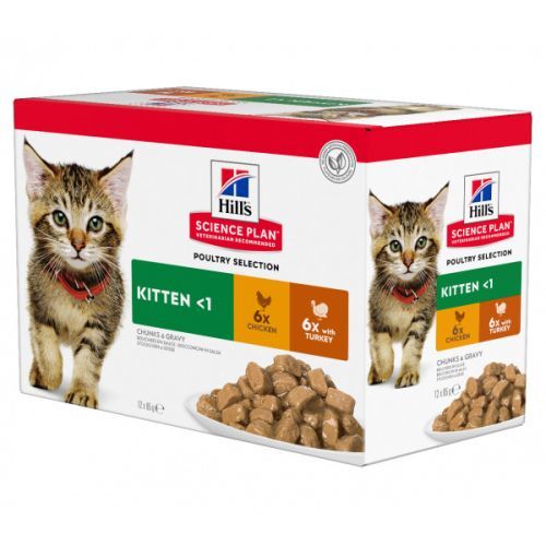 Kapsička Hill's Science Plan Feline Kitten Multipack Chicken & Turkey 12x85g