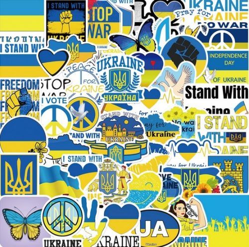 Ukrajinské samolepky míru 30 ks