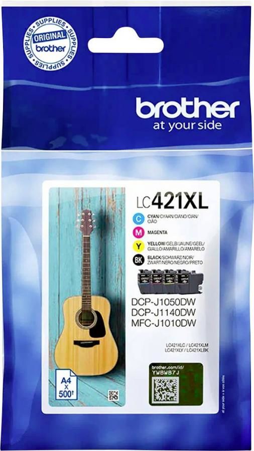 Brother Inkoustová kazeta LC421XLVAL originál balení po 4 ks černá, azurová, žlutá, purppurová LC421XLVAL