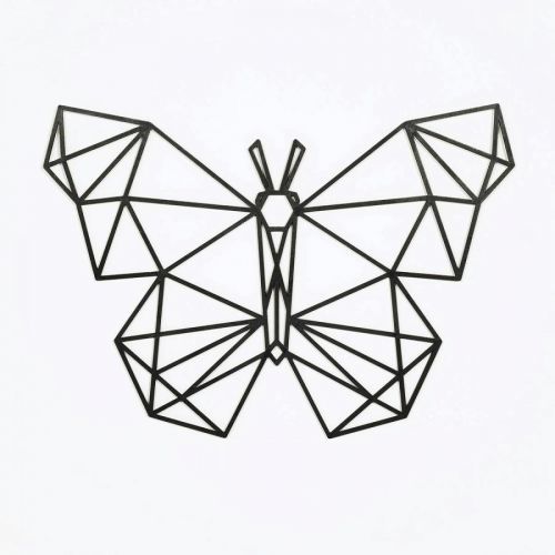 Dřevěný geometrický obraz - Motýl - různé barvy Geometric Butterfly Animal přírodní