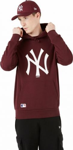 New York Yankees Mikina MLB Seasonal Team Logo Red Wine/White S
