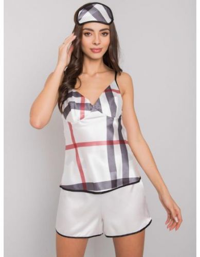 Dámské pyžamo kostkované LORA bílá