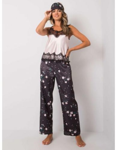 Dámská souprava na spaní RYKA černo-růžová