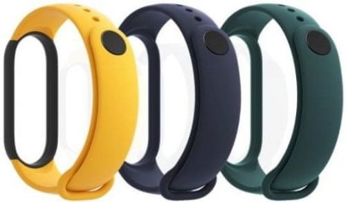 RhinoTech Řemínky pro Xiaomi Mi Band 5 (3-pack tmavě modrá, žlutá, zelená), RTACC228