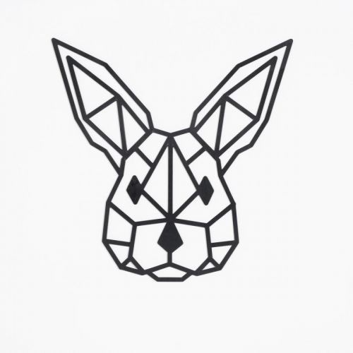 Dřevěný geometrický obraz - Zajíc - různé barvy Geometric Hare Animal přírodní
