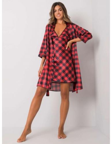 Dámská souprava kostkovaná SQUARE černočervená