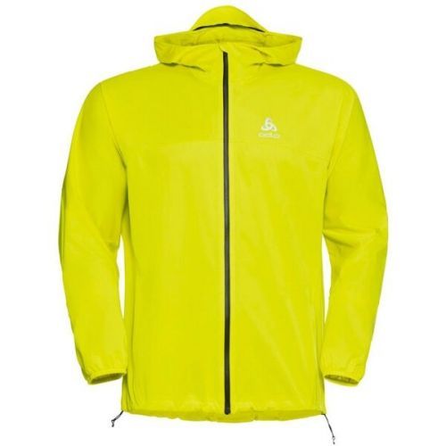 Odlo ZEROWEIGHT WATERPROOF JACKET Pánská běžecká bunda, Žlutá,Bílá, velikost XL