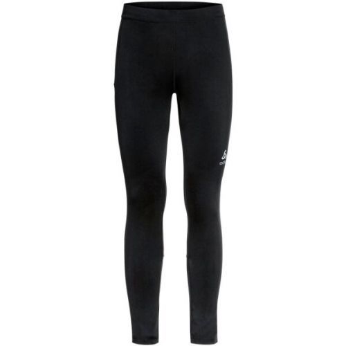 Odlo ESSENTIAL TIGHTS Pánské běžecké elastické kalhoty, Černá,Bílá, velikost L