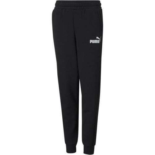 Puma ESS LOGO PANTS TR Dětské tepláky, Černá,Bílá, velikost 152