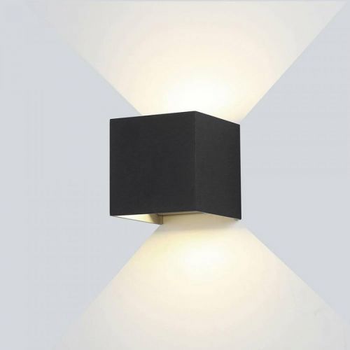 Optonica LED Wall Light Černá Body Square 6W Teplá bílá 7452