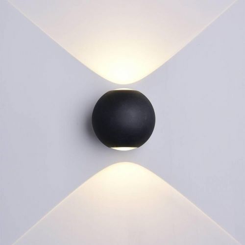 Optonica LED Wall Light Round Černá Body 6W Teplá bílá 7494