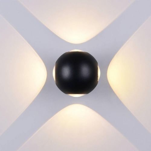 Optonica LED Wall Light Round 4 Diods Černá Body 4W Teplá bílá 7488