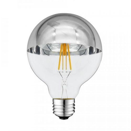 Optonica LED Bulb G95 E27 Skleněná stříbrná 7W Teplá bílá