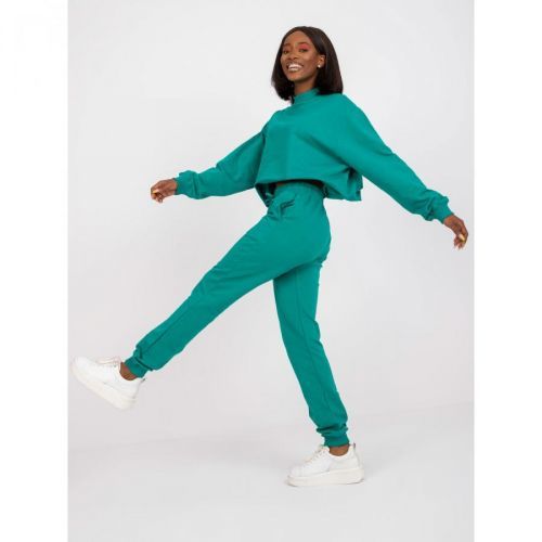 Basic green high-waisted sweatpants