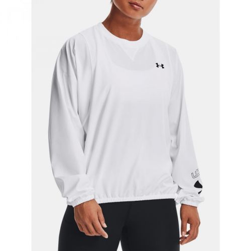 Under Armour Mikina Woven Graphic Crew-WHT - Dámské