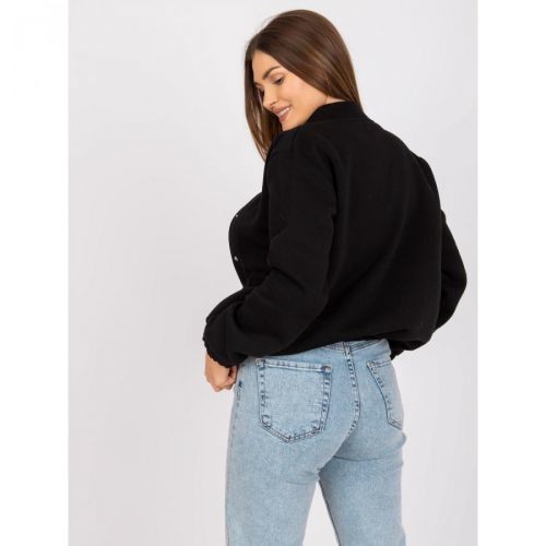 Black cotton sweatshirt without a hood Zuzanna