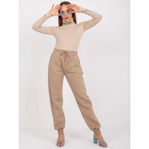 Julia dark beige women's high waist sweatpants