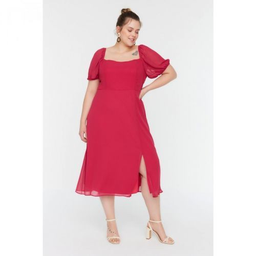 Trendyol Curve Fuchsia Slit Woven Dress