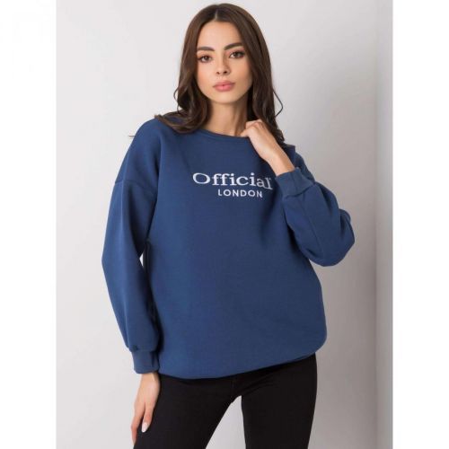 Cherbourg women's navy blue sweatshirt without a hood