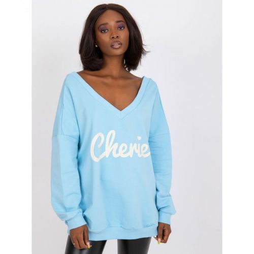 Light blue oversized sweatshirt with a printed design