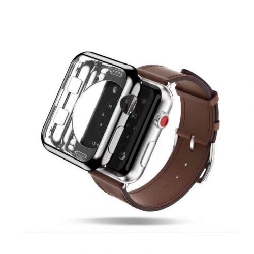 Gelový kryt COTEetCI TPU Protective Case pro Apple Watch 38/40mm, stříbrná