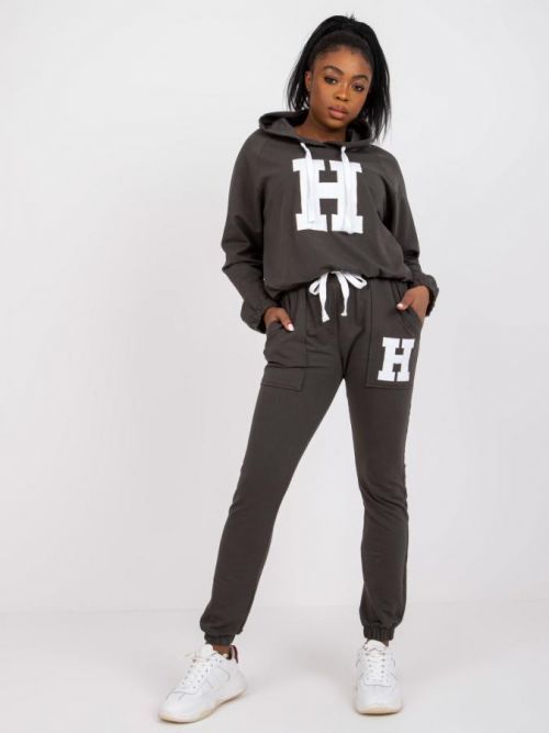 KHAKI TEPLÁKOVÁ SOUPRAVA S KAPUCÍ -RV-KMPL-7802.34P-KHAKI Velikost: S/M