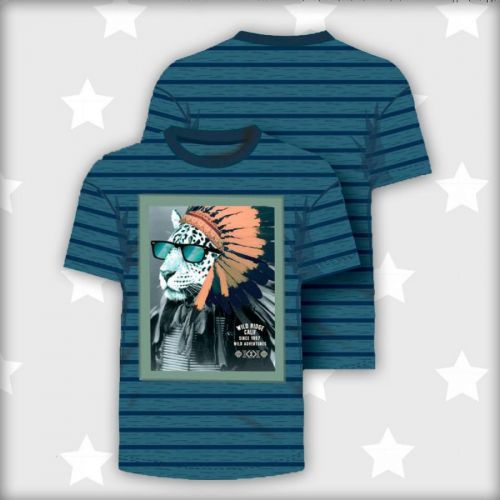 Tričko chlapecké s krátkým rukávem, Minoti, Valley 2, modrá - 104/110