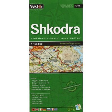 Vektor 382 Albánie Shkodra 1:150 000 automapa