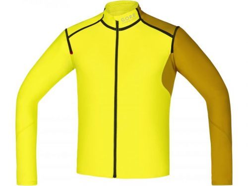 Pánský běžecký dres GORE Fusion WS Soft Shell Zip-off - cadmium yellow/golden oak - velikost M