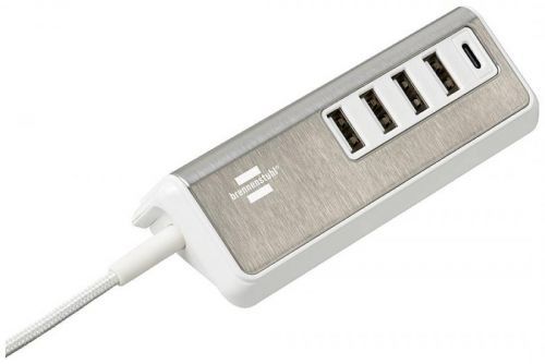 USB nabíječka Brennenstuhl 1508230, stříbrná, bílá