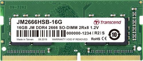 RAM modul pro notebooky Transcend JetRam JM2666HSB-16G 16 GB 1 x 16 GB DDR4-RAM 2666 MHz CL19