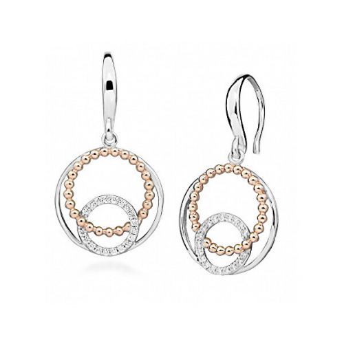 Silver Cat Stylové bicolor náušnice s kubickými zirkony SC447